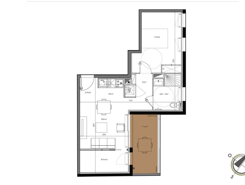 Appartement T2 Bis avec terrasse